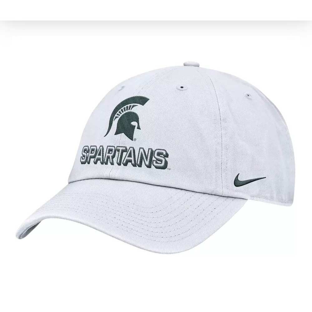 Nike Michigan State Spartans White Game Day Club Adjustable Hat M/L NEW